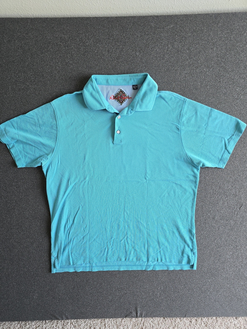 Robert Graham Polo Shirt Men's Size 2XL Teal Classic Fit Short Sleeve